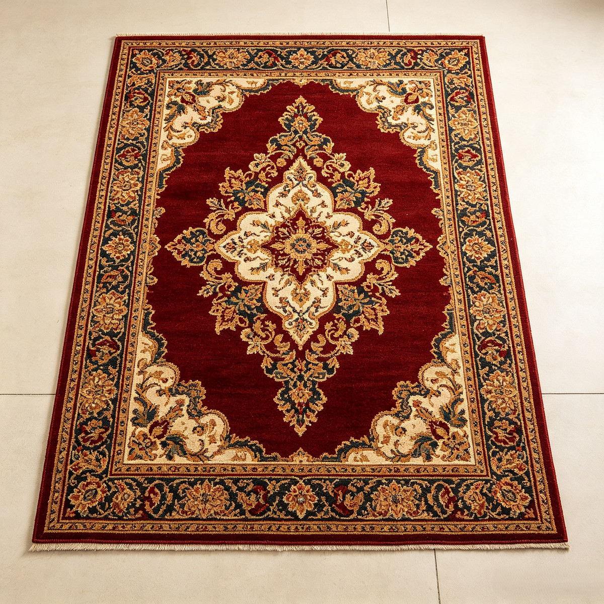 Intoobetter Classic Medallion Area Rug – Vintage Red Decorative Rug for Living Room, Bedroom and Home Styling