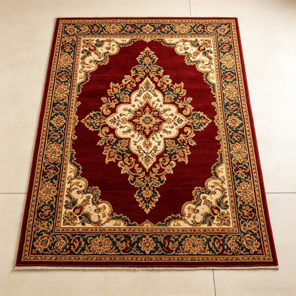 Intoobetter Classic Medallion Area Rug – Vintage Red Decorative Rug for Living Room, Bedroom and Home Styling
