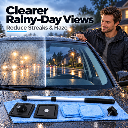 🔥Magnetic Streak-Free Glass Cleaning Kit – For Car Windows, Windshields & Home🔥 TODAY ONLY — 50% OFF