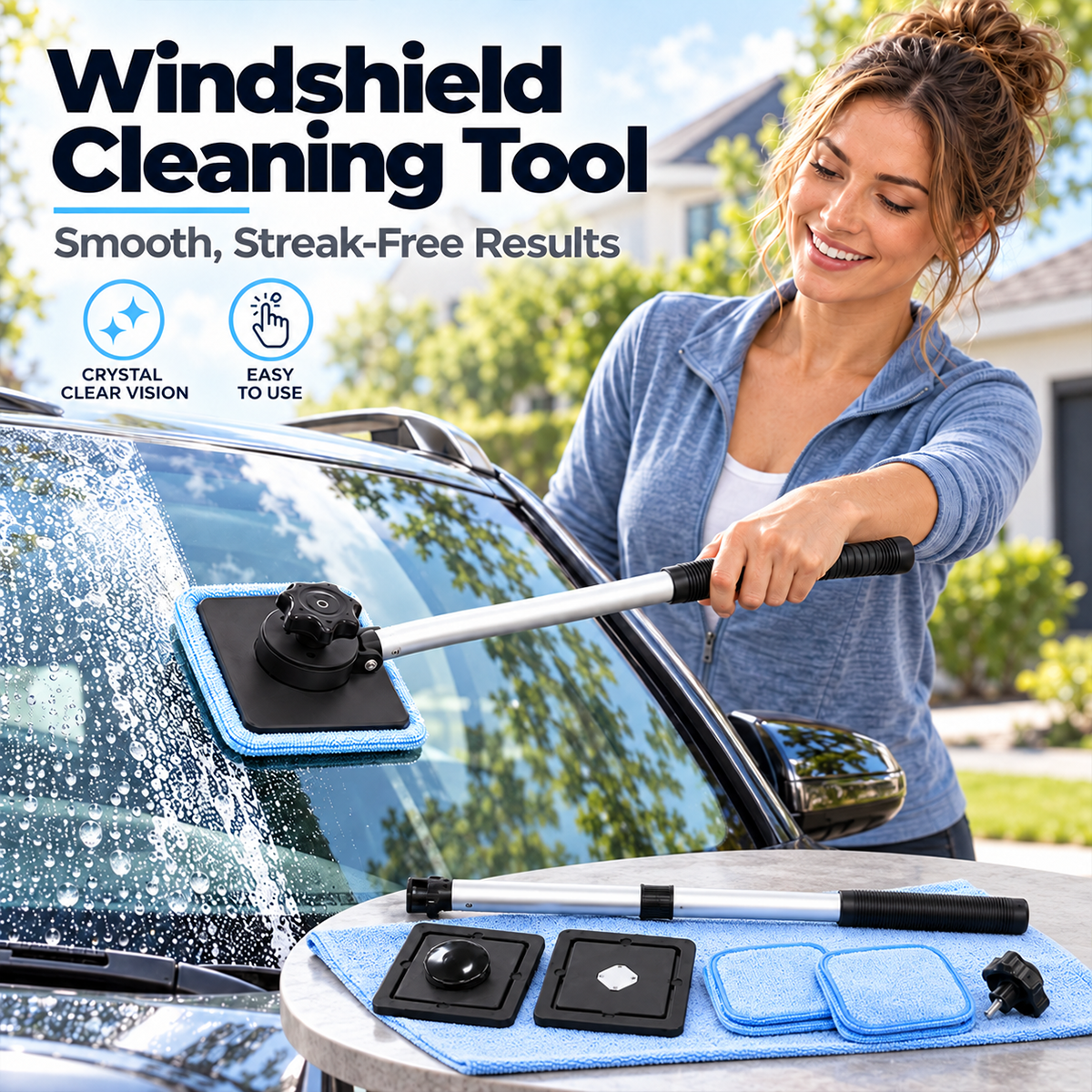 🔥Magnetic Streak-Free Glass Cleaning Kit – For Car Windows, Windshields & Home🔥 TODAY ONLY — 50% OFF