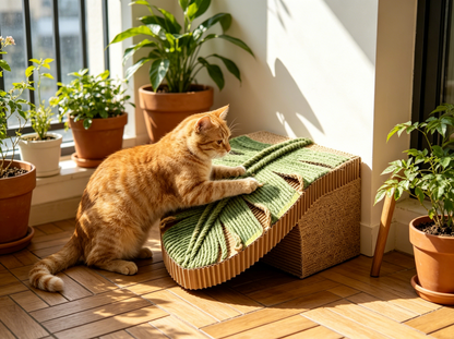 Monstera Leaf Cat Scratcher, Dual-Material Sisal & Corrugated Cat Scratching Pad