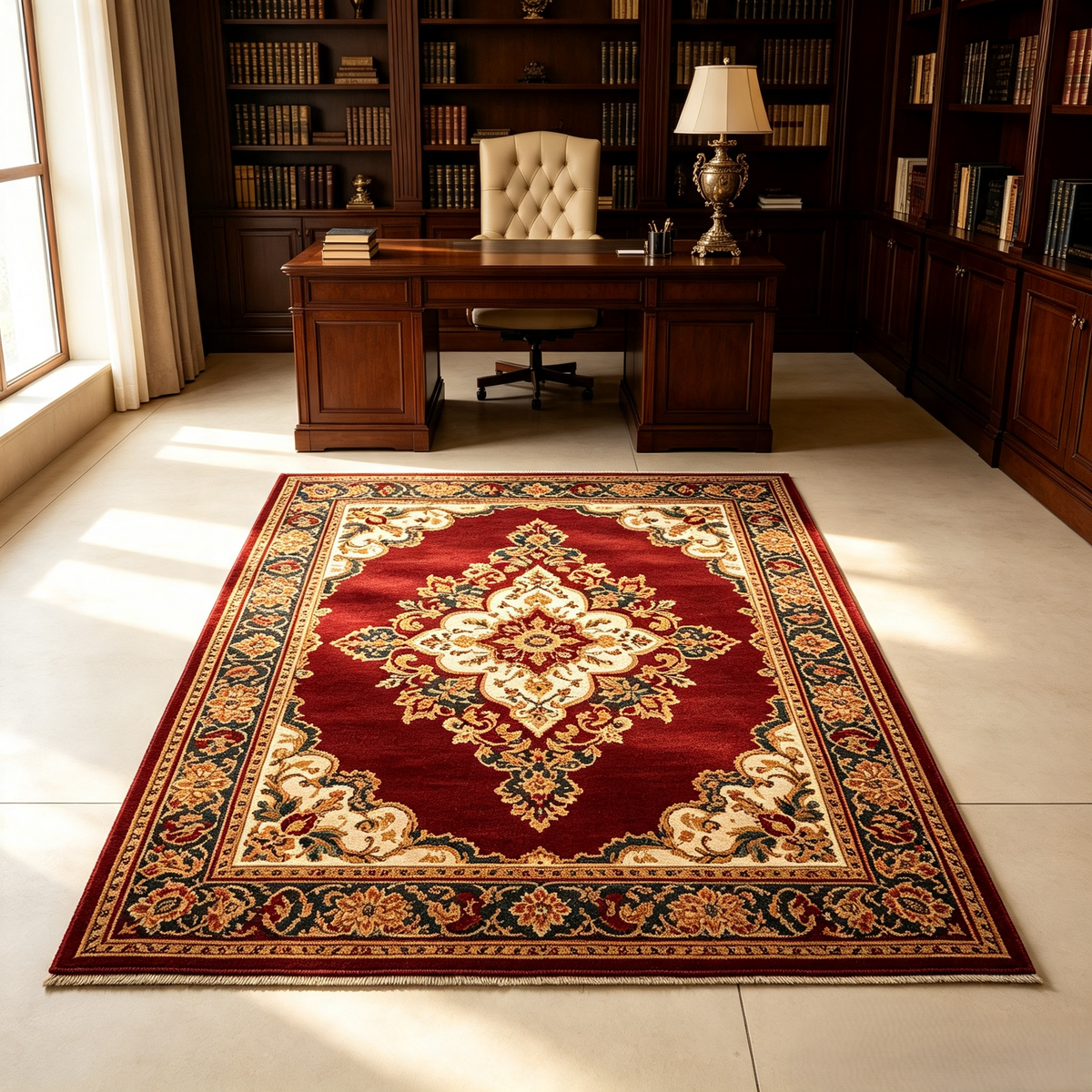 Intoobetter Classic Medallion Area Rug – Vintage Red Decorative Rug for Living Room, Bedroom and Home Styling
