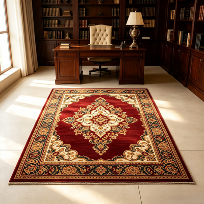 Intoobetter Classic Medallion Area Rug – Vintage Red Decorative Rug for Living Room, Bedroom and Home Styling