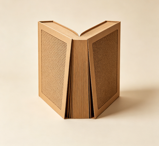 Vintage Book Cat Scratcher, High Density Honeycomb Cardboard Freestanding Cat Toy
