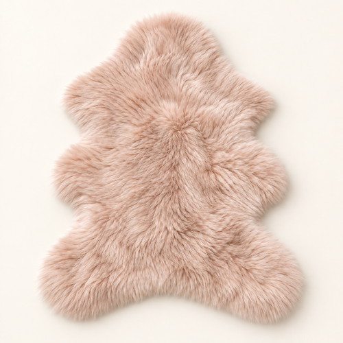 Intoobetter Plush Shag Accent Rug – Blush Pink Irregular Soft-Look Decorative Area Rug