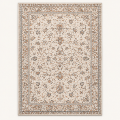 Intoobetter Vintage Floral Area Rug – Soft Neutral Decorative Rug for Nursery, Bedroom and Living Room