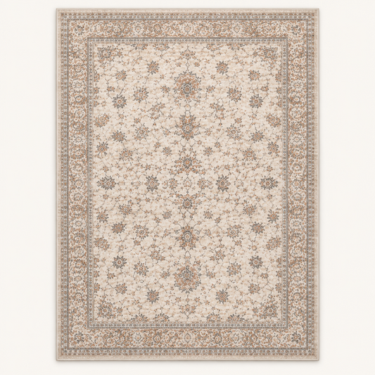 Intoobetter Vintage Floral Area Rug – Soft Neutral Decorative Rug for Nursery, Bedroom and Living Room