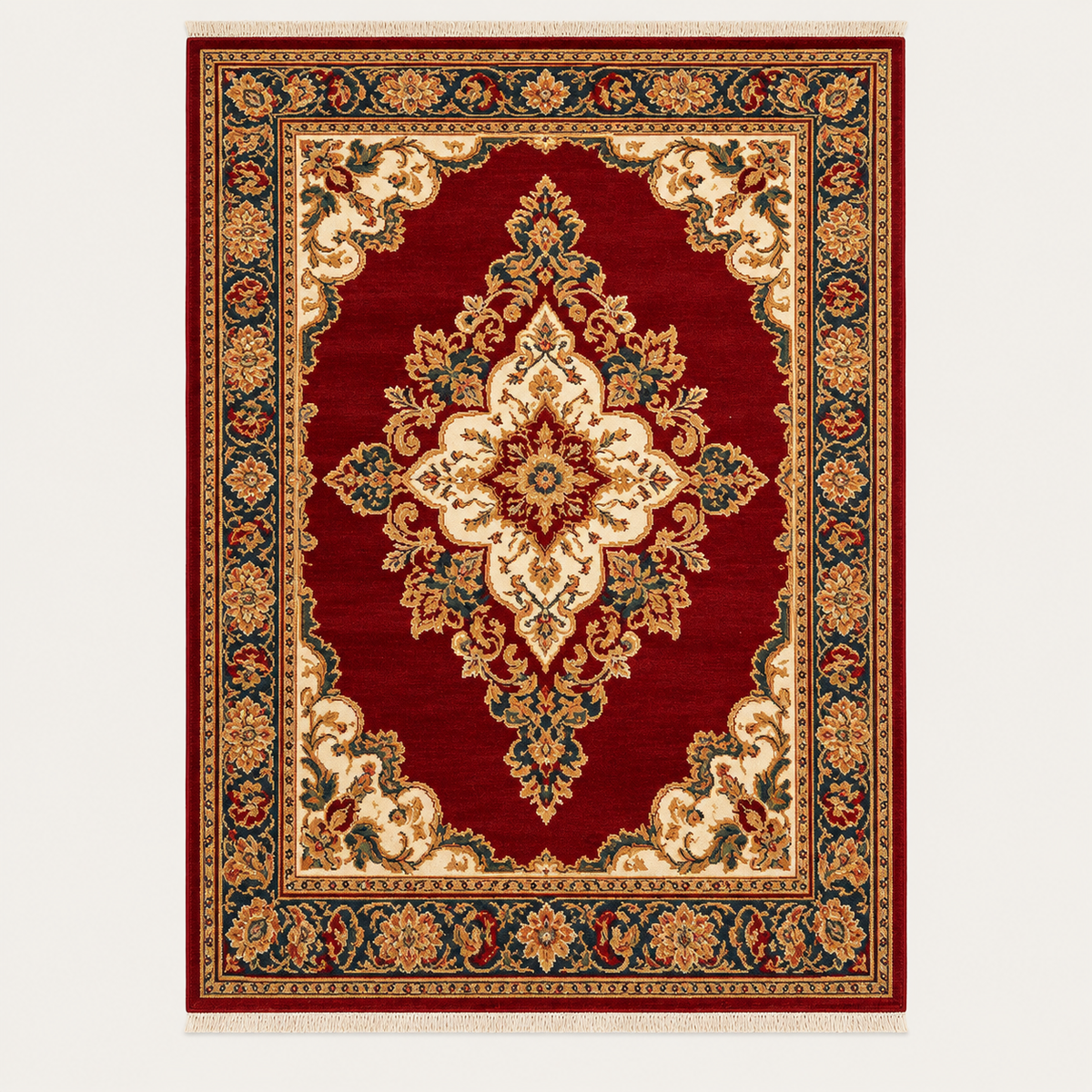 Intoobetter Classic Medallion Area Rug – Vintage Red Decorative Rug for Living Room, Bedroom and Home Styling