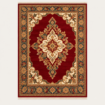 Intoobetter Classic Medallion Area Rug – Vintage Red Decorative Rug for Living Room, Bedroom and Home Styling