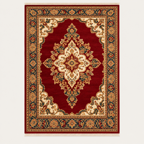 Intoobetter Classic Medallion Area Rug – Vintage Red Decorative Rug for Living Room, Bedroom and Home Styling