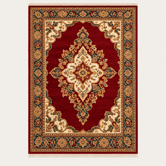 Intoobetter Classic Medallion Area Rug – Vintage Red Decorative Rug for Living Room, Bedroom and Home Styling